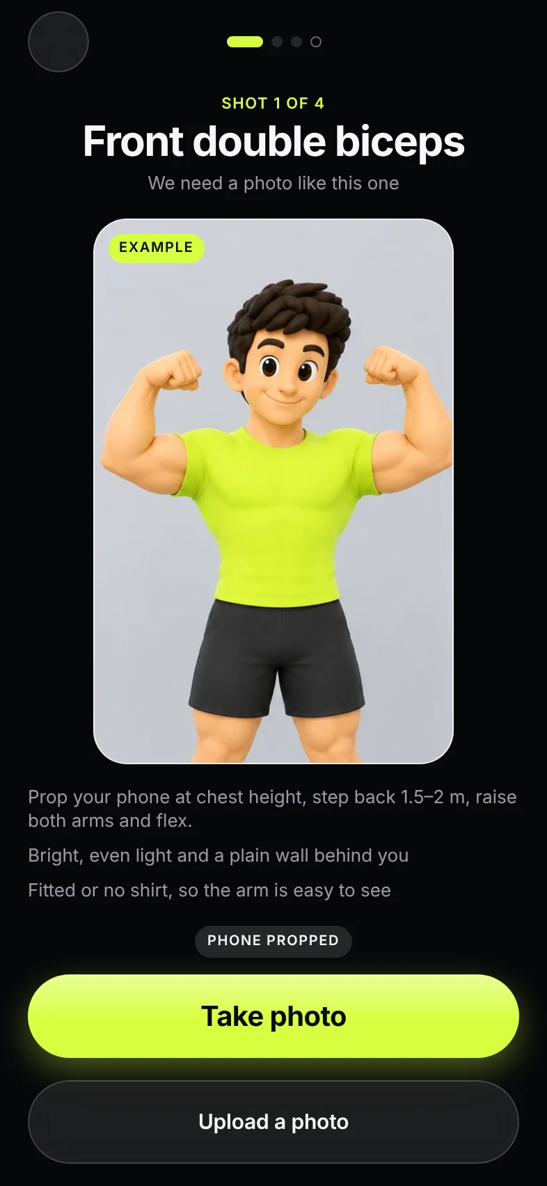 Example photo showing the front double biceps pose